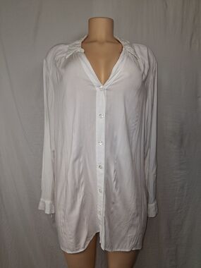 Grace The Perfect Fit  White Women's Button-Up Top Size 3X